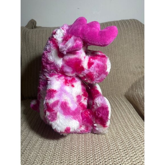 Pink & White Tie-Dye Plush Moose By Dan Dee 14" Stuffed Animal Toy - Picture 4 of 9